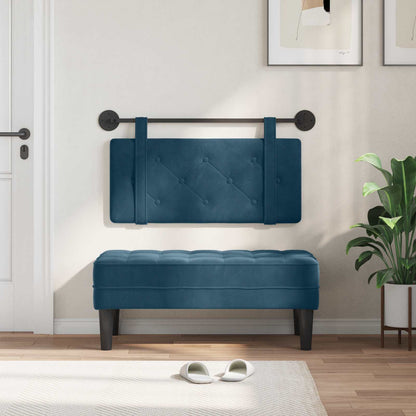 Testata appesa Montaggio a parete Blu 90 x 55 x 5 cm Velluto