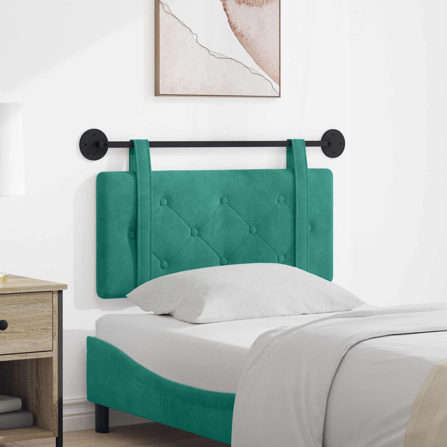 Testata appesa Turchese 90 x 55 x 5 cm Velluto