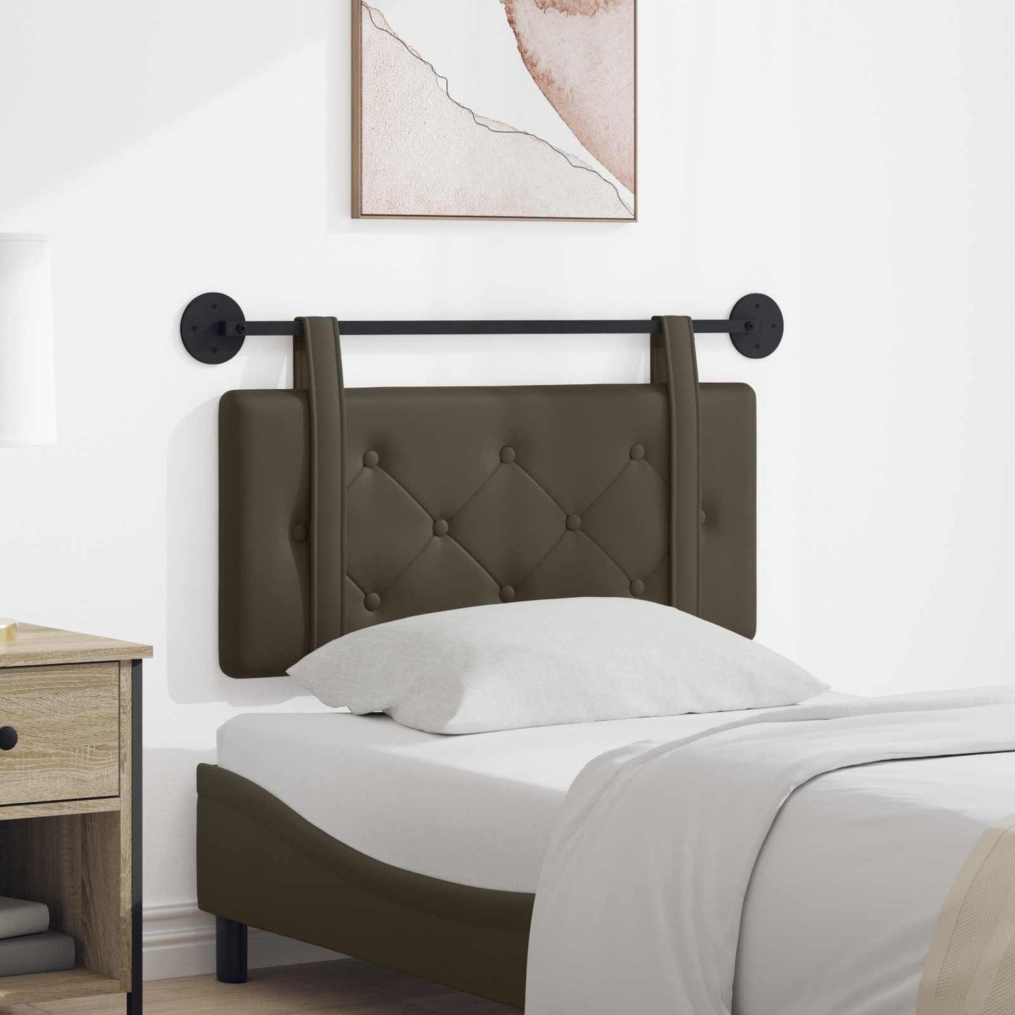 Testata appesa Grigio 90 x 55 x 5 cm Pelle Sintetica