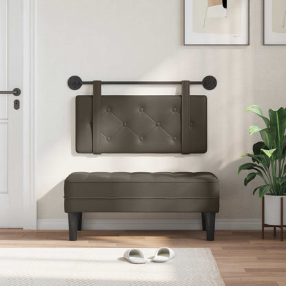 Testata appesa Grigio 90 x 55 x 5 cm Pelle Sintetica