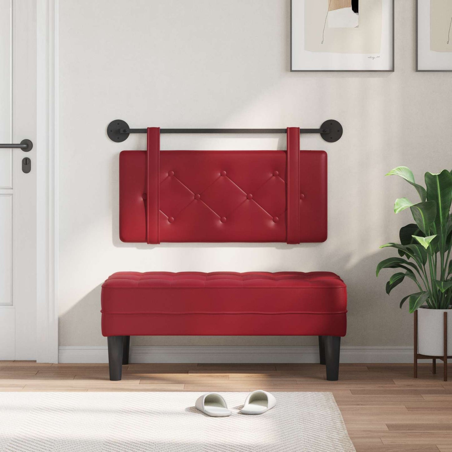 Testata appesa Rosso Vino 80 cm Pelle Sintetica