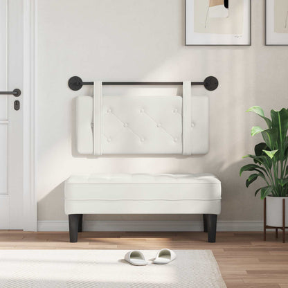 Testata appesa Montaggio a parete Bianco 80 cm Pelle Sintetica