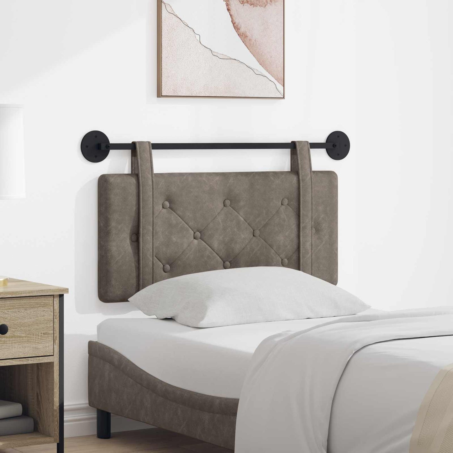 Testata appesa Montaggio a parete Grigio 80 cm PU Antico