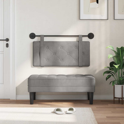 Testata appesa Grigio chiaro 100 x 55 x 5 cm Velluto