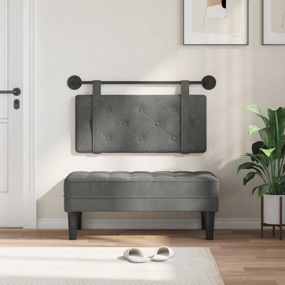 Testata appesa Grigio scuro 100 x 55 x 5 cm Velluto