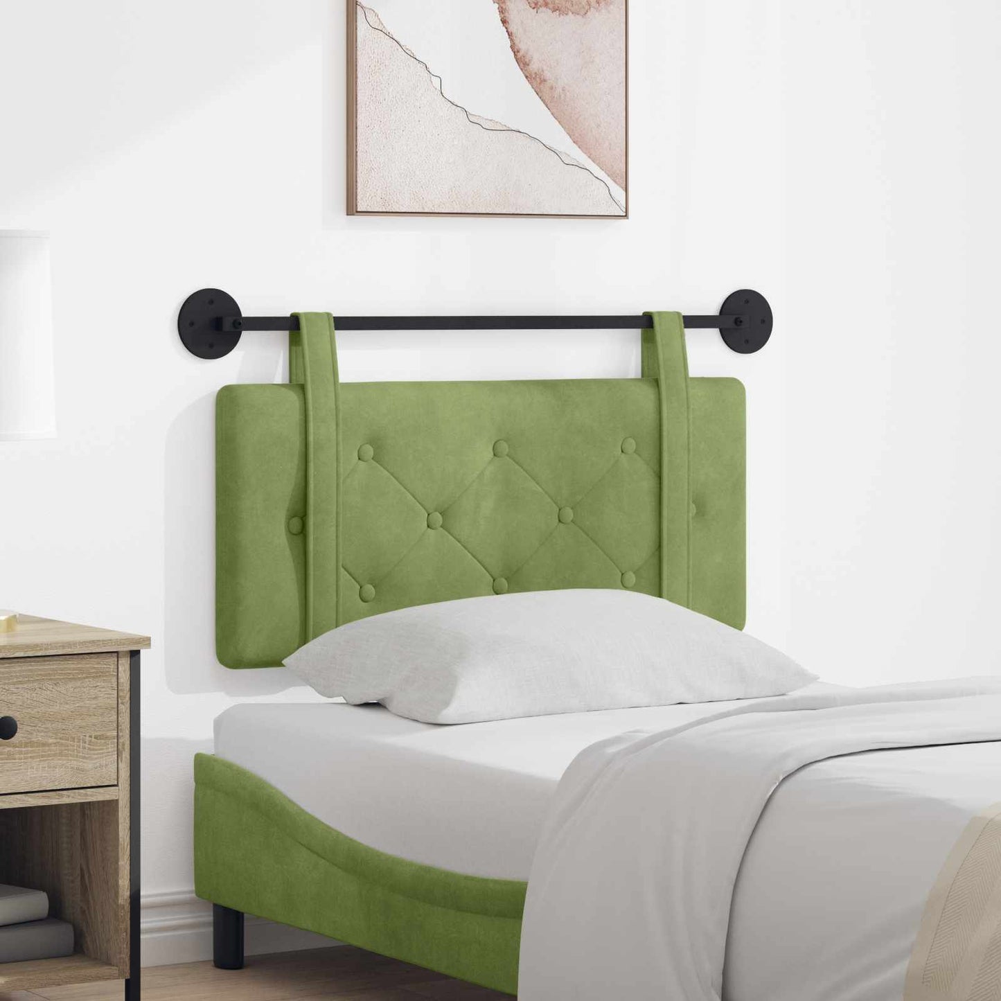 Testata appesa Verde chiaro 100 x 55 x 5 cm Velluto