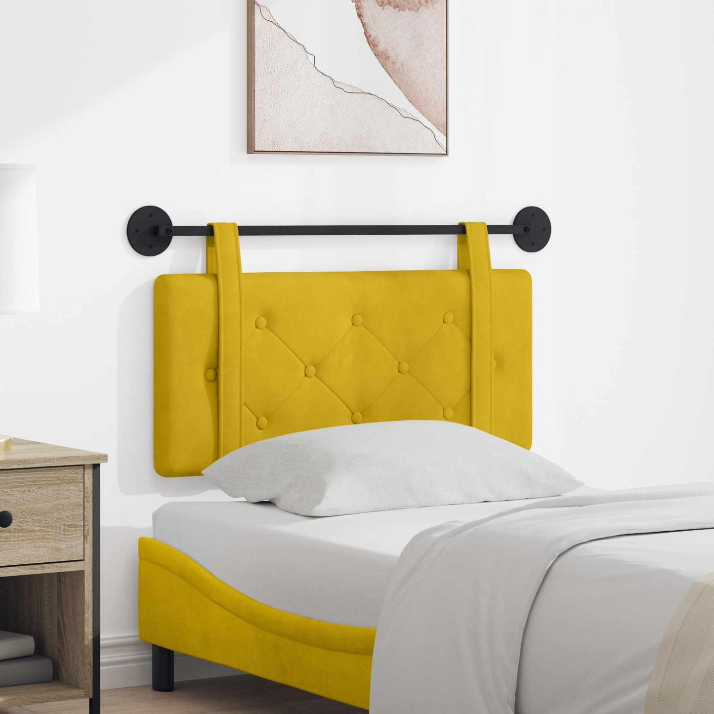 Testata appesa Giallo 100 x 55 x 5 cm Velluto