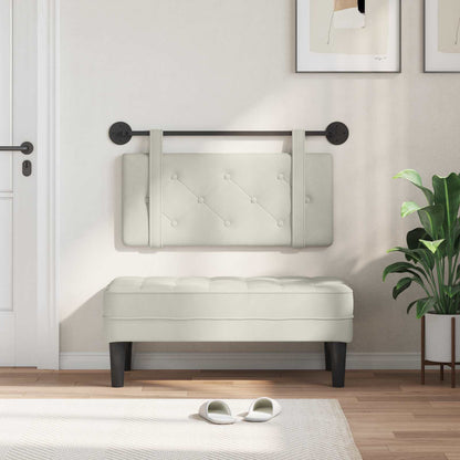 Testata appesa Montaggio a parete Crema 100 x 55 x 5 cm Velluto