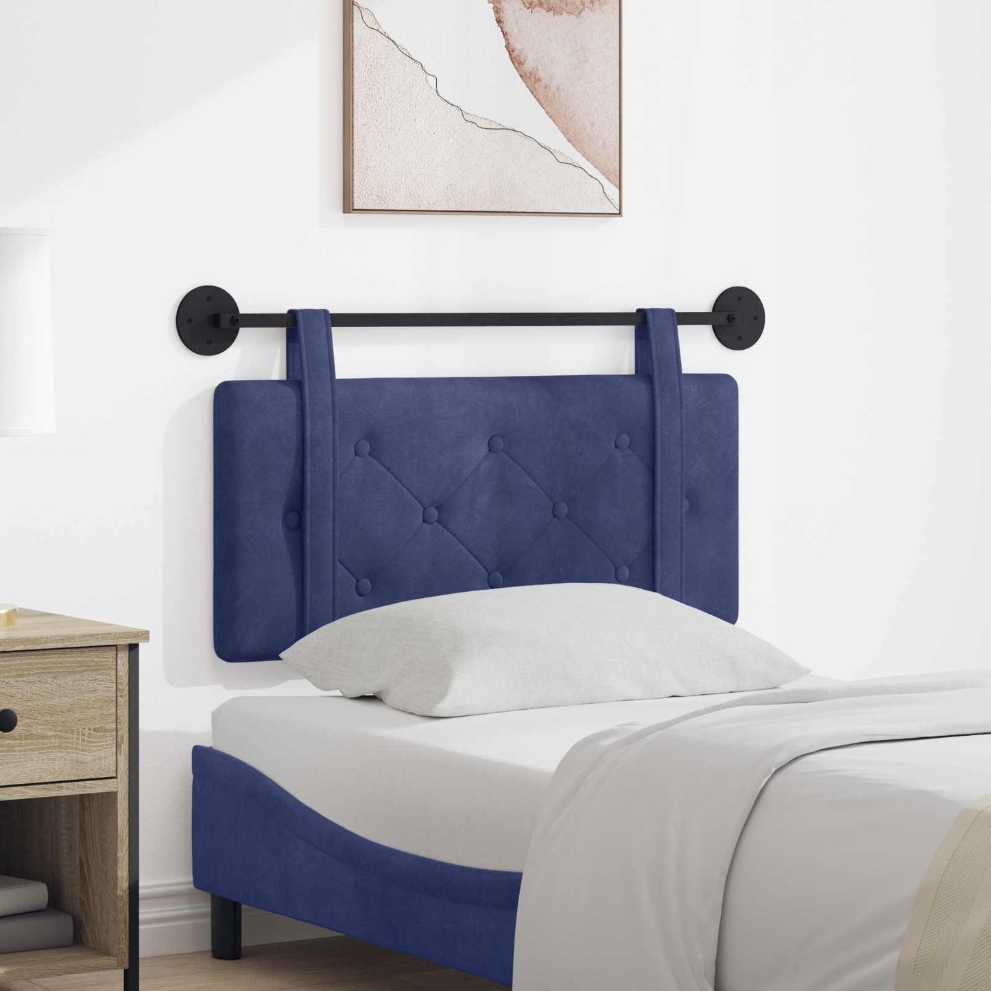 Testata appesa Blu Polizia 100 x 55 x 5 cm Velluto