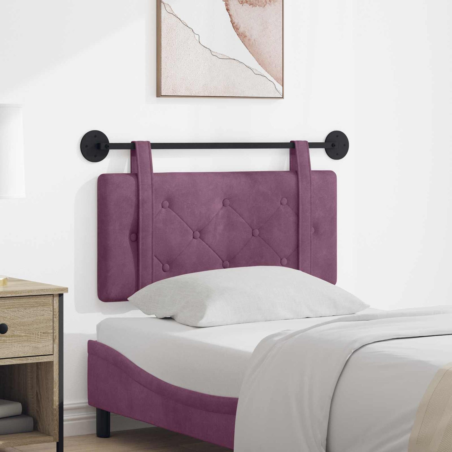 Testata appesa Montaggio a parete Viola 100 x 55 x 5 cm Velluto