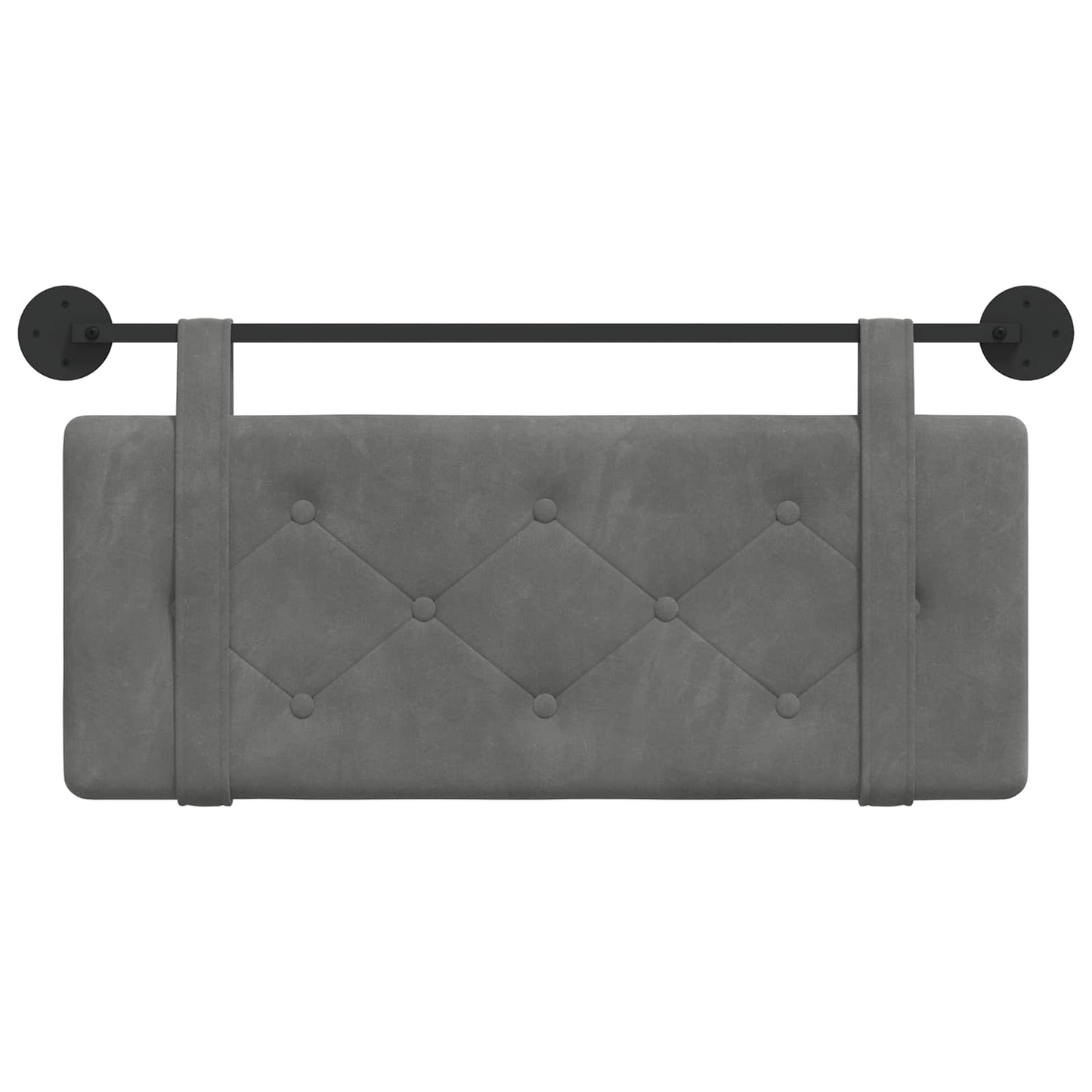 Testata appesa Grigio scuro 110 x 55 x 5 cm Velluto
