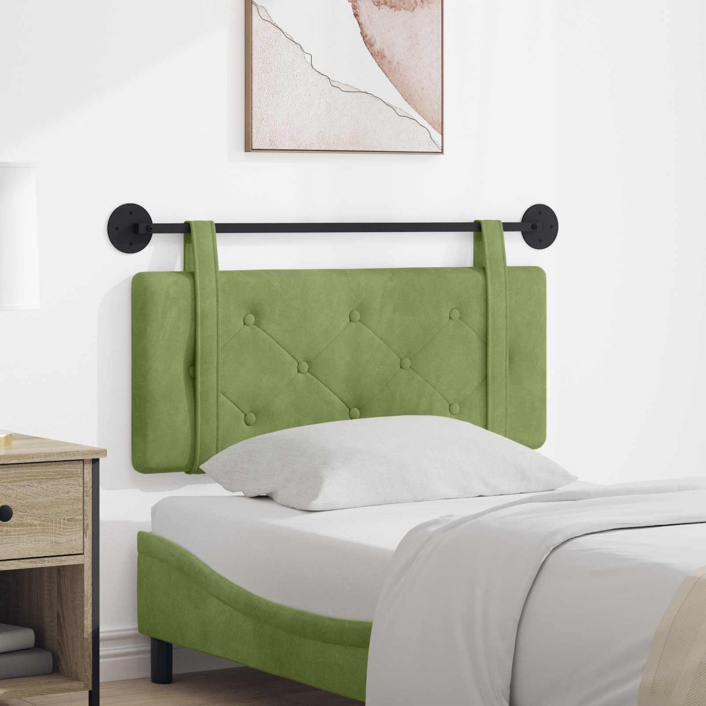 Testata appesa Verde chiaro 110 x 55 x 5 cm Velluto