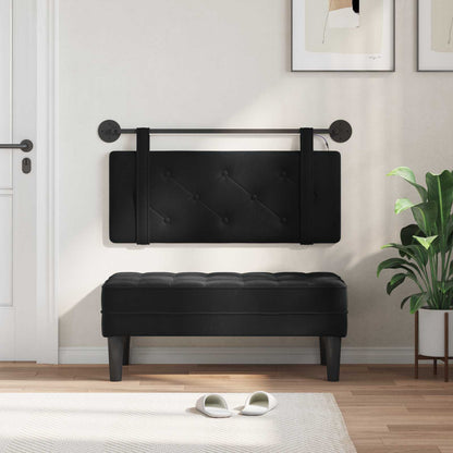 Testata appesa Montaggio a parete Nero 110 x 55 x 5 cm Velluto