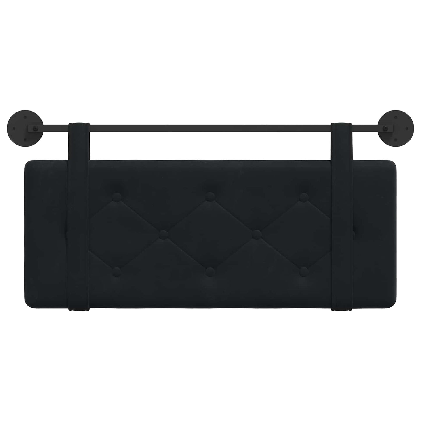 Testata appesa Montaggio a parete Nero 110 x 55 x 5 cm Velluto