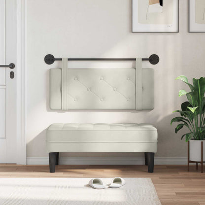 Testata appesa Montaggio a parete Crema 110 x 55 x 5 cm Velluto