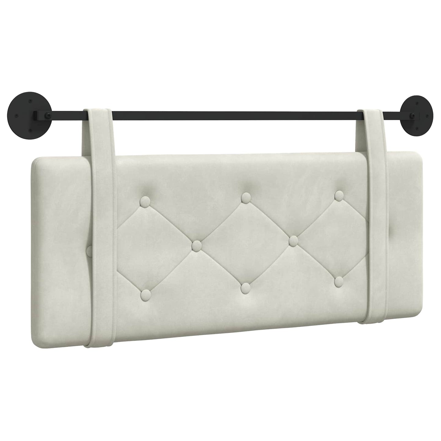 Testata appesa Montaggio a parete Crema 110 x 55 x 5 cm Velluto