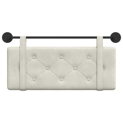 Testata appesa Montaggio a parete Crema 110 x 55 x 5 cm Velluto