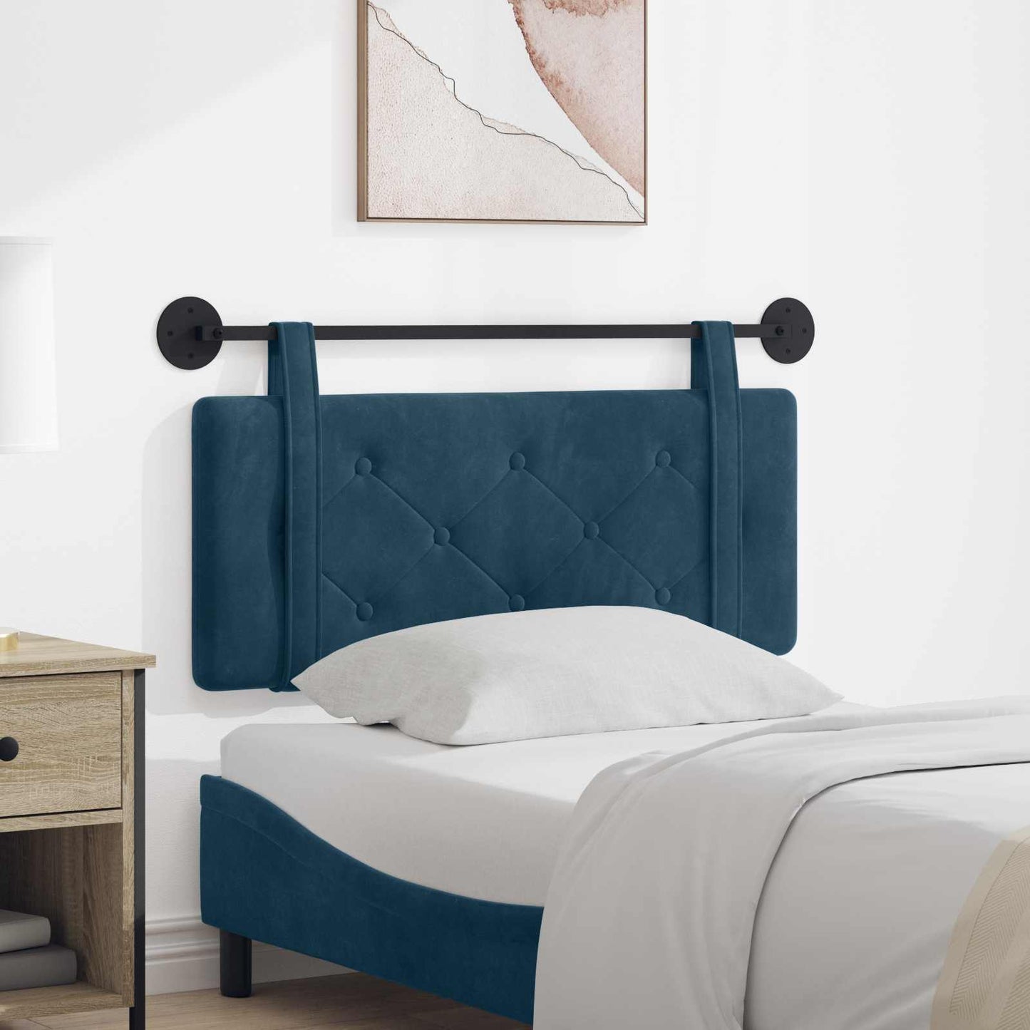 Testata appesa Montaggio a parete Blu 110 x 55 x 5 cm Velluto
