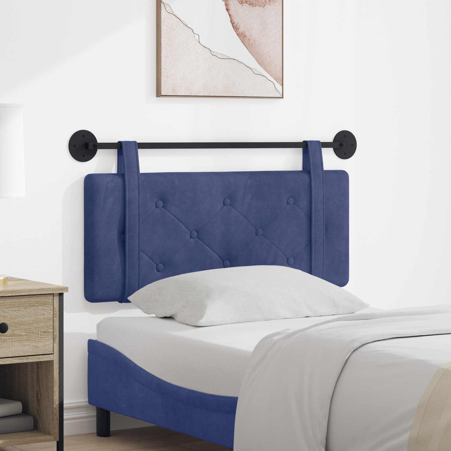 Testata appesa Blu Polizia 110 x 55 x 5 cm Velluto