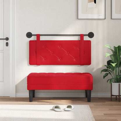 Testata appesa Montaggio a parete Rosso 100 cm Pelle Sintetica