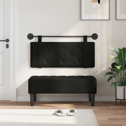 Testata appesa Montaggio a parete Nero 100 cm Pelle Sintetica