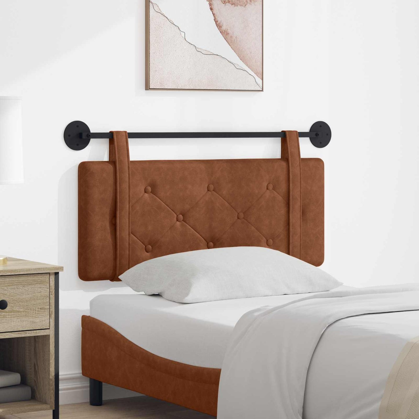 Testata appesa Montaggio a parete Marrone 100 cm PU Antico