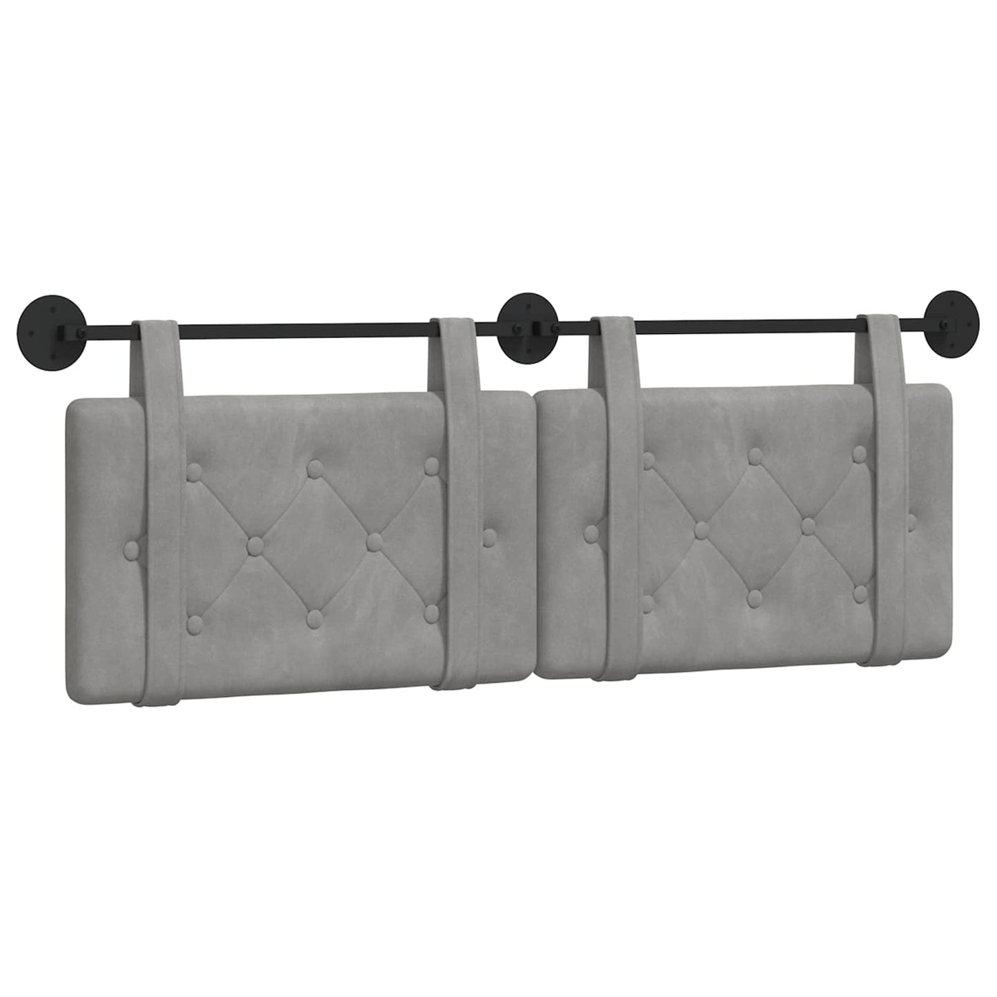 Testata appesa Grigio chiaro 130 x 55 x 5 cm Velluto