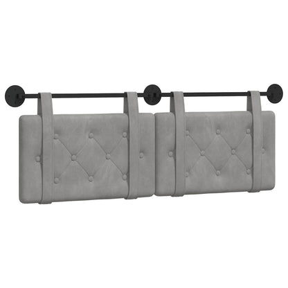 Testata appesa Grigio chiaro 130 x 55 x 5 cm Velluto