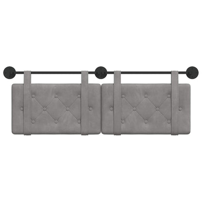Testata appesa Grigio chiaro 130 x 55 x 5 cm Velluto
