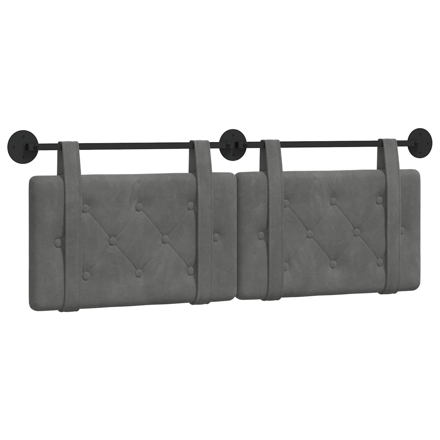 Testata appesa Grigio scuro 130 x 55 x 5 cm Velluto