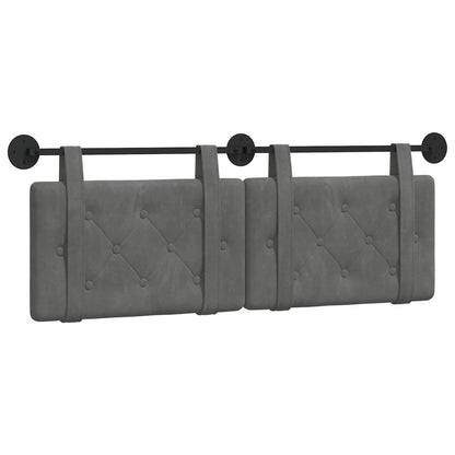 Testata appesa Grigio scuro 130 x 55 x 5 cm Velluto