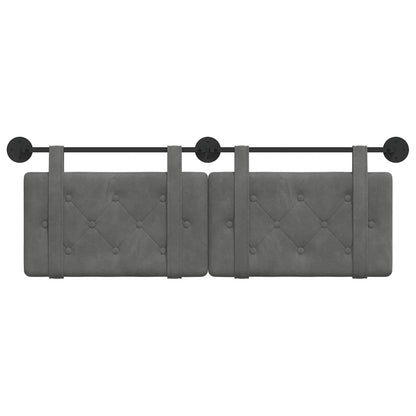 Testata appesa Grigio scuro 130 x 55 x 5 cm Velluto
