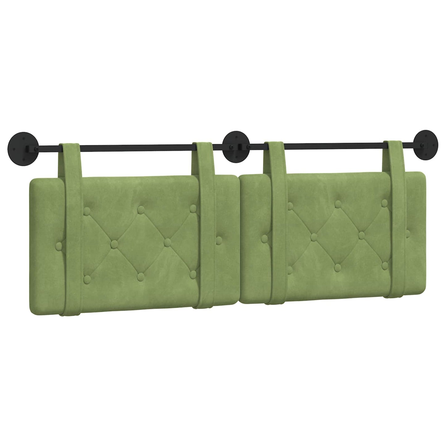 Testata appesa Verde chiaro 130 x 55 x 5 cm Velluto