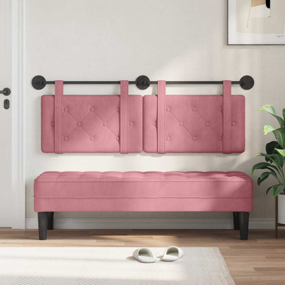 Testata appesa Montaggio a parete Rosa 130 x 55 x 5 cm Velluto
