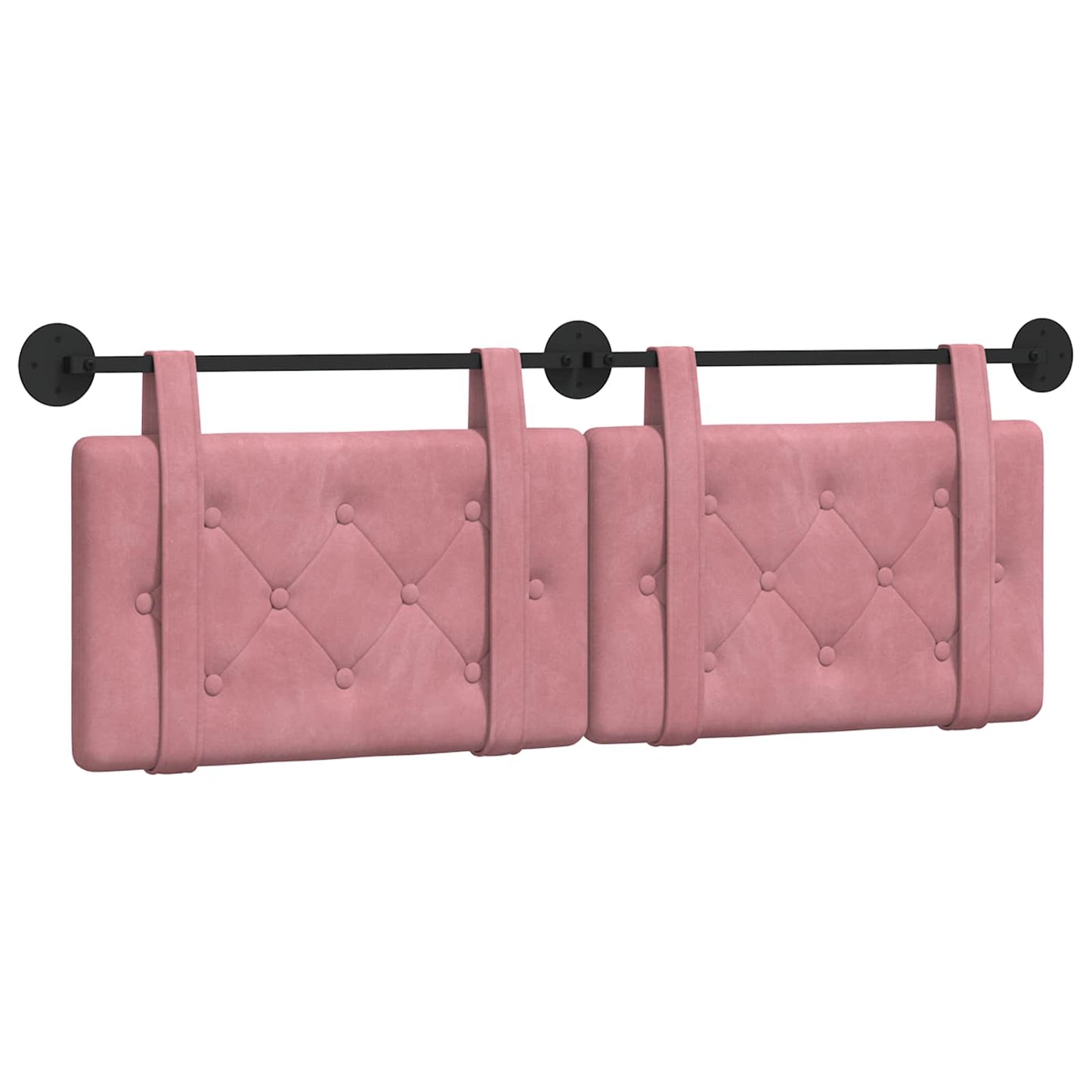 Testata appesa Montaggio a parete Rosa 130 x 55 x 5 cm Velluto