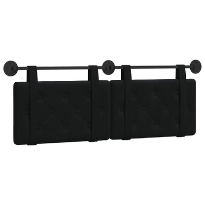 Testata appesa Montaggio a parete Nero 130 x 55 x 5 cm Velluto