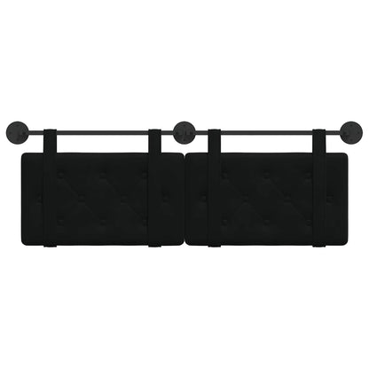 Testata appesa Montaggio a parete Nero 130 x 55 x 5 cm Velluto