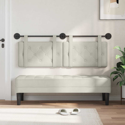 Testata appesa Montaggio a parete Crema 130 x 55 x 5 cm Velluto