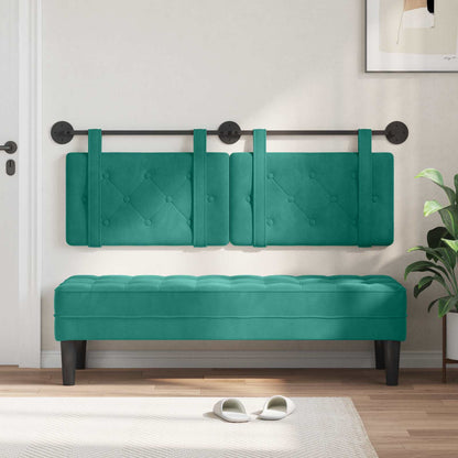 Testata appesa Turchese 130 x 55 x 5 cm Velluto