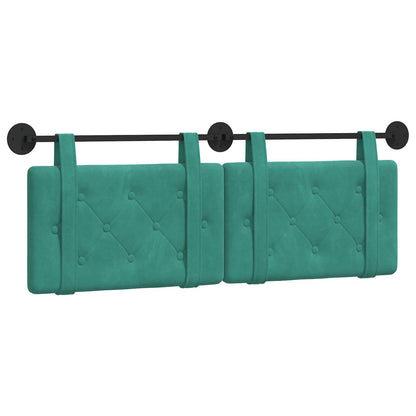 Testata appesa Turchese 130 x 55 x 5 cm Velluto