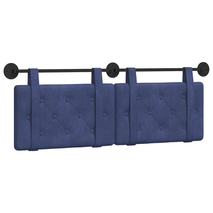 Testata appesa Blu Polizia 130 x 55 x 5 cm Velluto