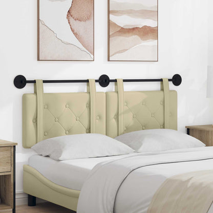Testata appesa Crema 130 x 55 x 5 cm Pelle Sintetica