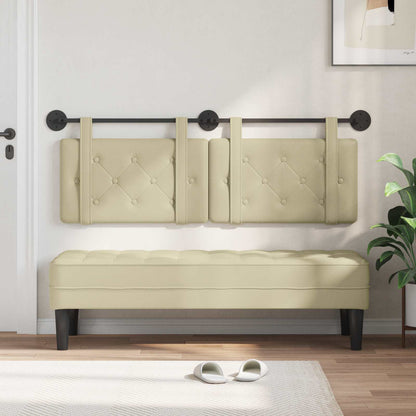 Testata appesa Crema 130 x 55 x 5 cm Pelle Sintetica