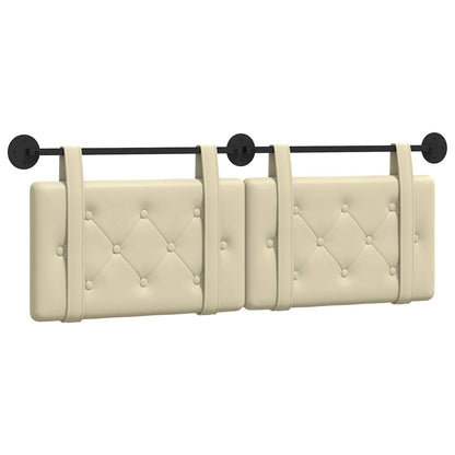 Testata appesa Crema 130 x 55 x 5 cm Pelle Sintetica