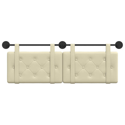 Testata appesa Crema 130 x 55 x 5 cm Pelle Sintetica