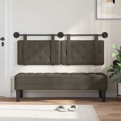 Testata appesa Grigio 130 x 55 x 5 cm Pelle Sintetica