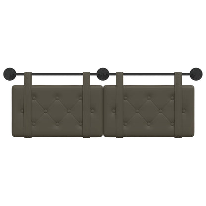 Testata appesa Grigio 130 x 55 x 5 cm Pelle Sintetica