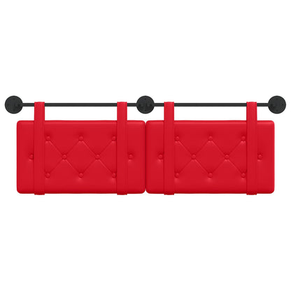 Testata appesa Rosso 130 x 55 x 5 cm Pelle Sintetica