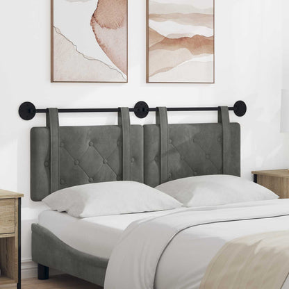 Testata appesa Grigio scuro 150 x 55 x 5 cm Velluto