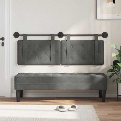 Testata appesa Grigio scuro 150 x 55 x 5 cm Velluto